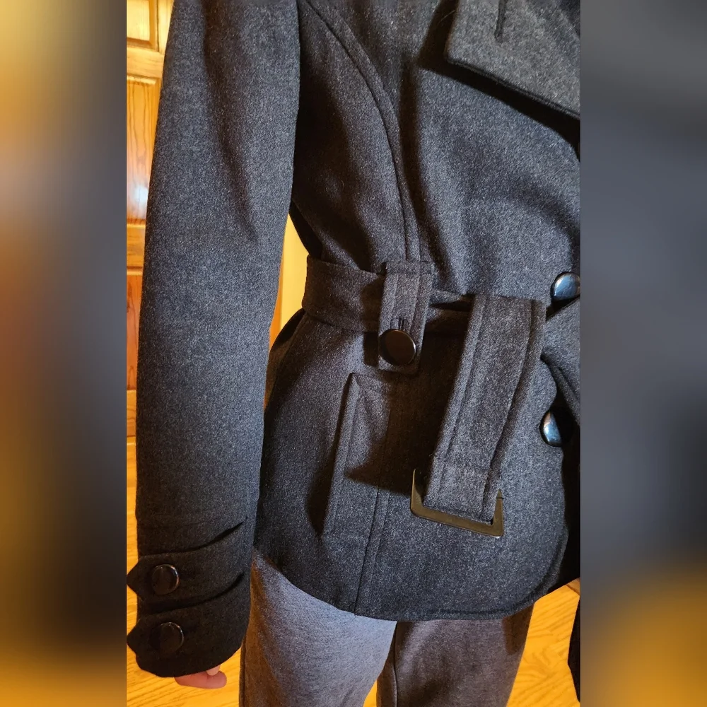 Womens Grey Wool Jacket size Small - Picture 3 of 5